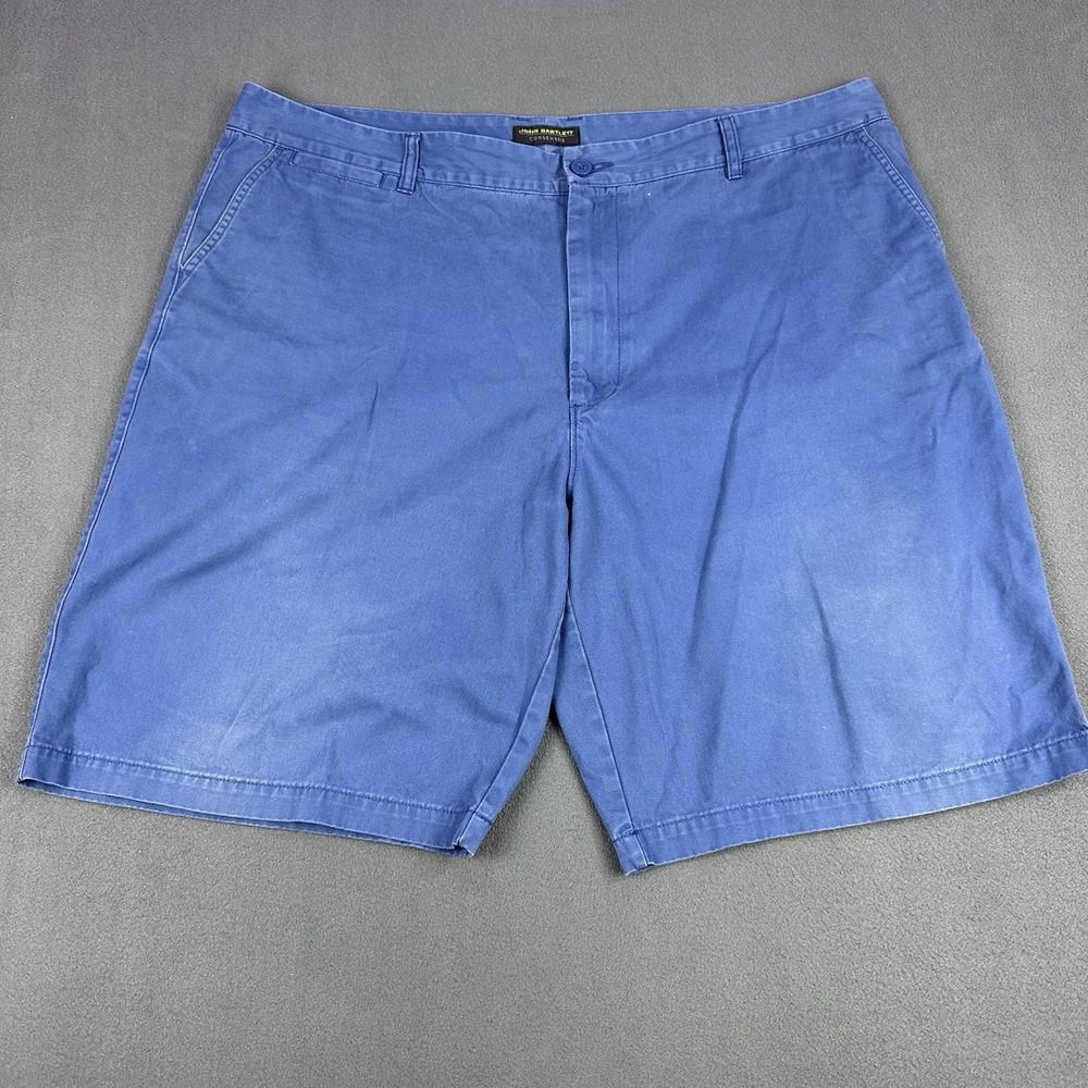 John Bartlett Consensus Men's Blue Flat Front Chino Shorts 100% Cotton Size 42